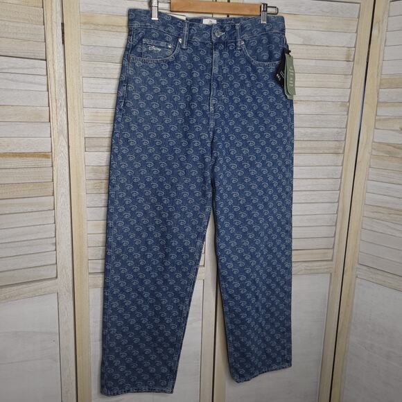 H&M Jeans 30 x 32 Blue Disney 100 X Loose High Rise Straight Leg Men Denim New - Picture 1 of 10